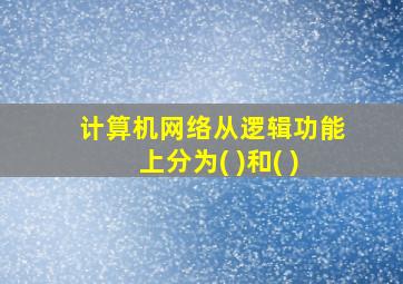 计算机网络从逻辑功能上分为( )和( )